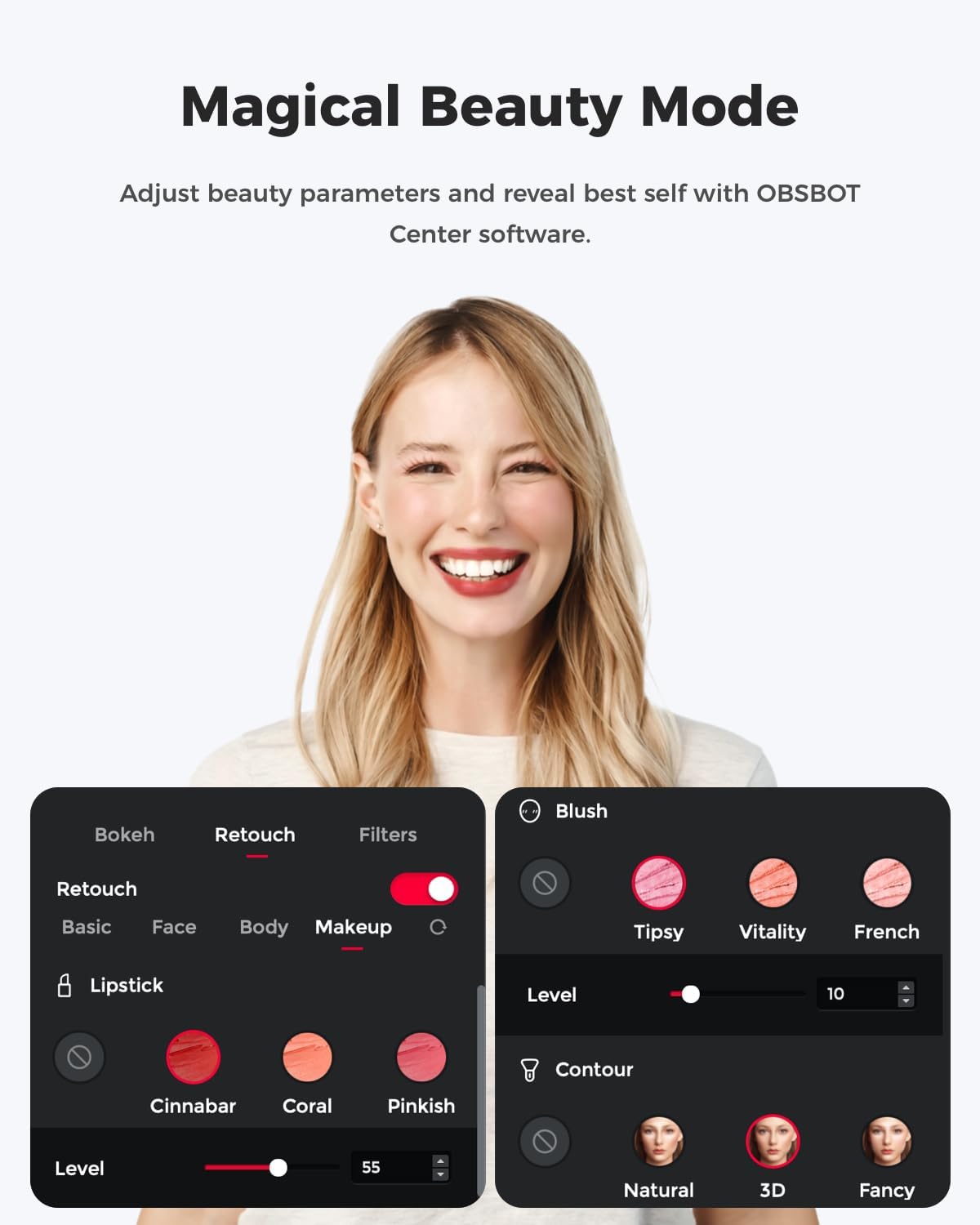 OBSBOT Meet 2-4K Webcam for PC with 1/2' Sensor, AI Framing & Autofocus, Beauty Mode, Lightweight, Gesture Control, HDR, Dual Microphone, 60 FPS, Web Cam for Streaming, Meeting, Gaming. (Space Grey)