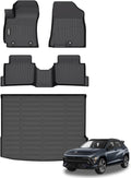 GINOWY-Floor Mats & Cargo Liner for Hyundai Kona 2024 2025 2026(Except EV Version), for SEL/SE/N Line/Limited, TPE All Weather Car Mats Rubber Liners Kona Accessories Trunk Mat