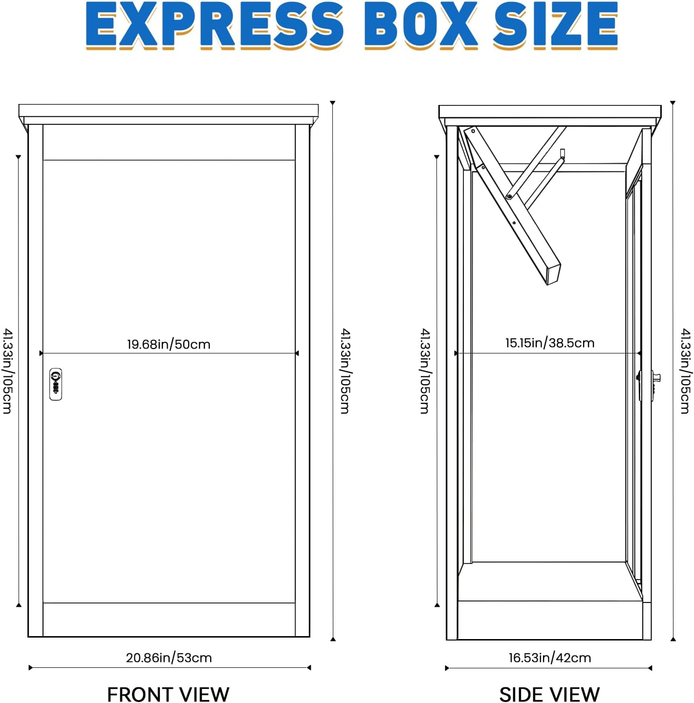 Package Delivery Boxes for Outside, Extra Large Parcel Drop Boxes with Secure Storage, Anti-Theft Galvanized Steel,Waterproof Package Delivery Box for Outdoor Porch (20.86''L x 16.53''W x 44''H)