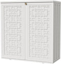 KINYING Outdoor Storage Cabinet Waterproof, Resin 62 Gallon Deck Box for Patio Furniture Cushions, Garden Tools, Pool Tools and Kids' Toys (Off White with 1 Shelving)