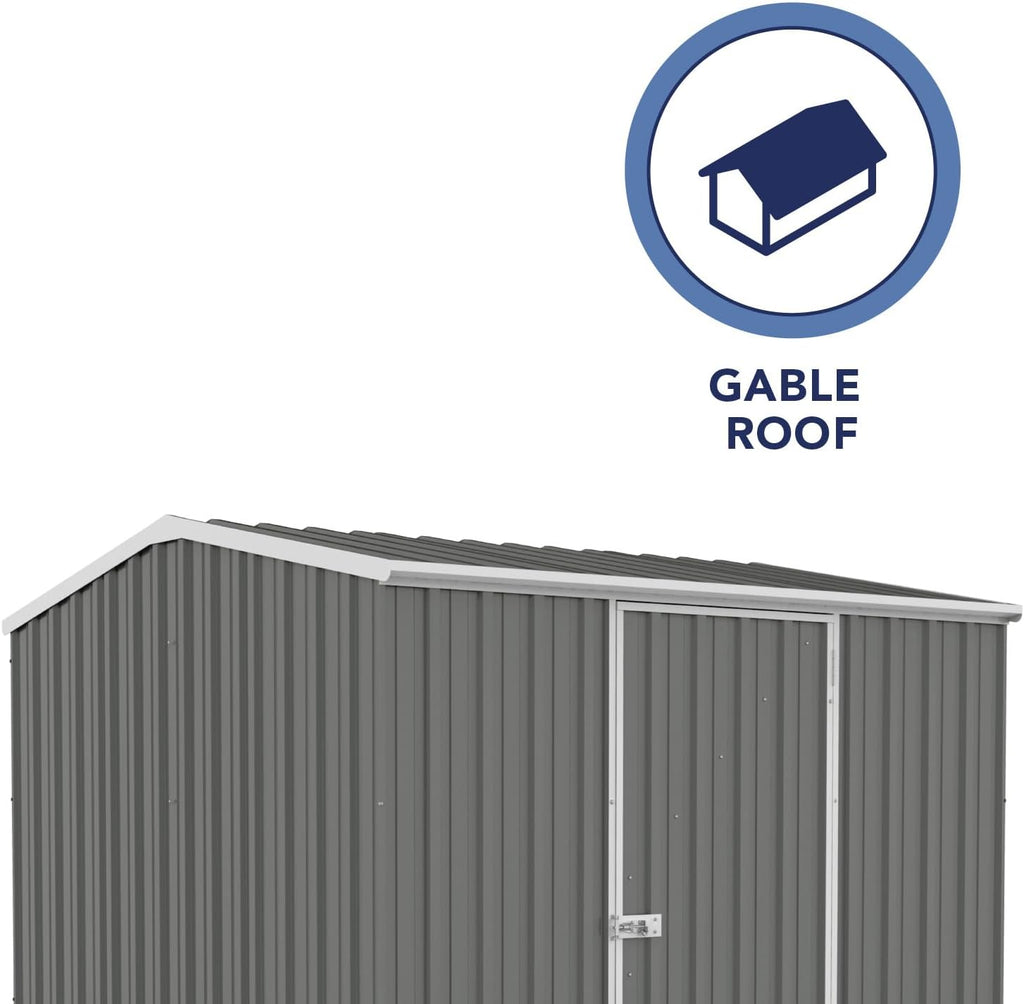 Absco Premier Storage Sheds, 7'x7' Metal Garage, DIY Backyard Shed, Utility Tool Storage, Weather & Wind Resistant Aluminum Panels & Steel Frame, Maintenance-Free, 12 Year Warranty, Woodland Gray