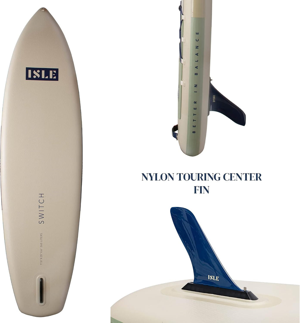 ISLE 2in1 Kayak & Paddle Board Bundle - Stand Up Paddle Board & Kayak, Incl. Seat, Paddle, Pump, Bag, 11.6 x 35.5 x 6 in - max. 425 lbs