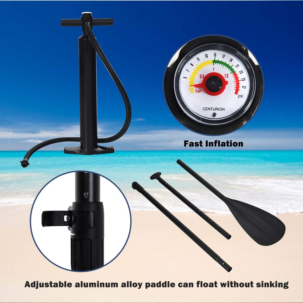 Goplus 9.8'/10'/11' Inflatable Stand Up Paddle Board, 6.5' Thick SUP with Premium Accessories and Carry Bag, Wide Stance, Bottom Fin for Paddling, Surf Control, Non-Slip Deck, for Youth and Adult