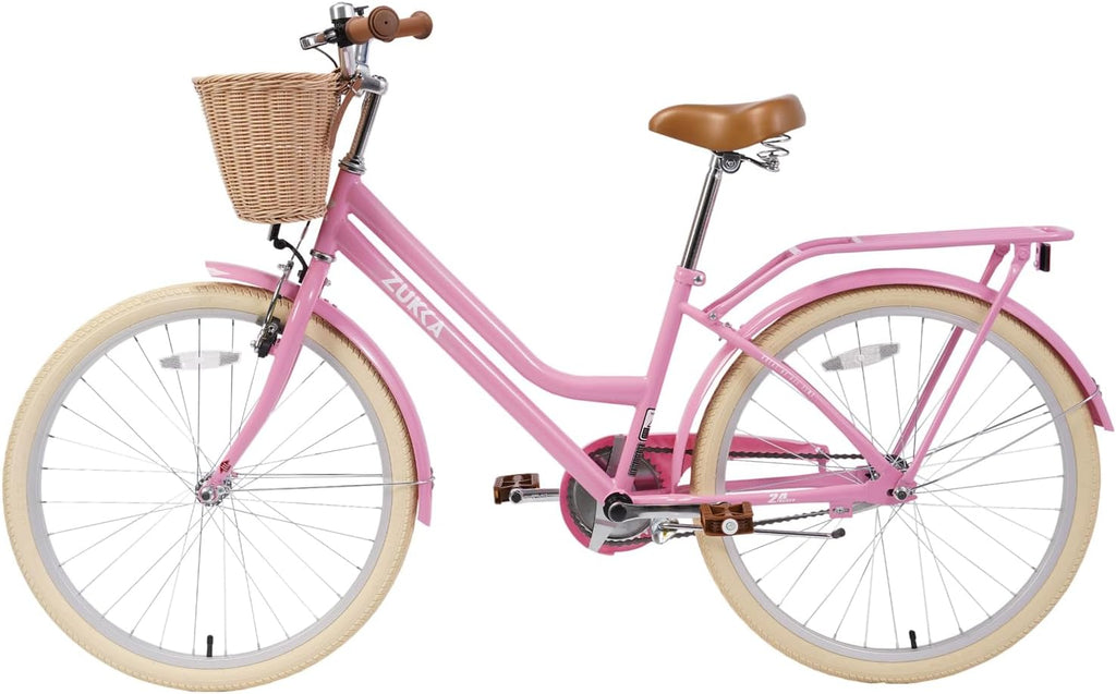 20 Inch Girls Bike ，Girls Bike with Basket for 7-10 Years Old Kids，No Training Wheels Included ，Single Speed,Multiple Colors