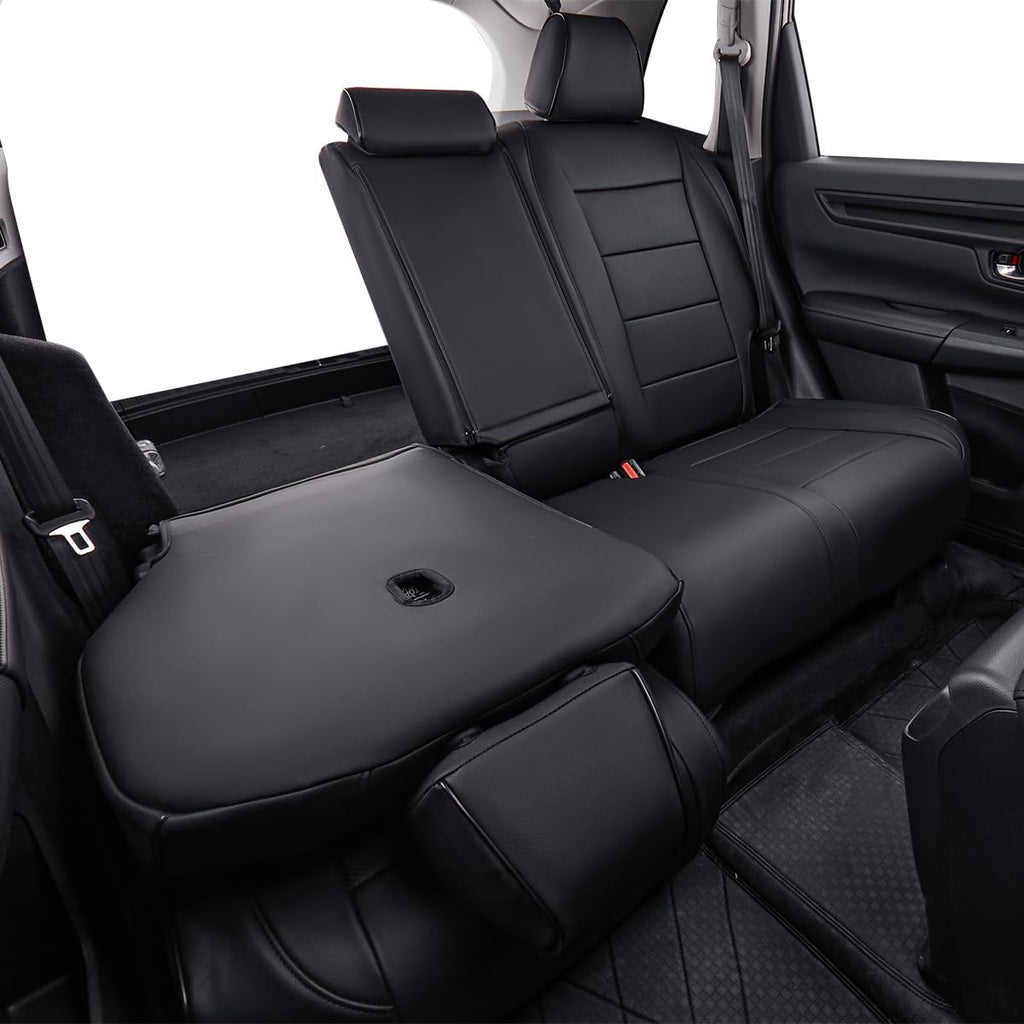 EKR Santa Fe Seat Covers for Hyundai Santa Fe Sport 2014-2018 Base,Turbo,Turbo Ultimate,5 Seats Full-Coverage Seat Cover - Faux Leather (Black)