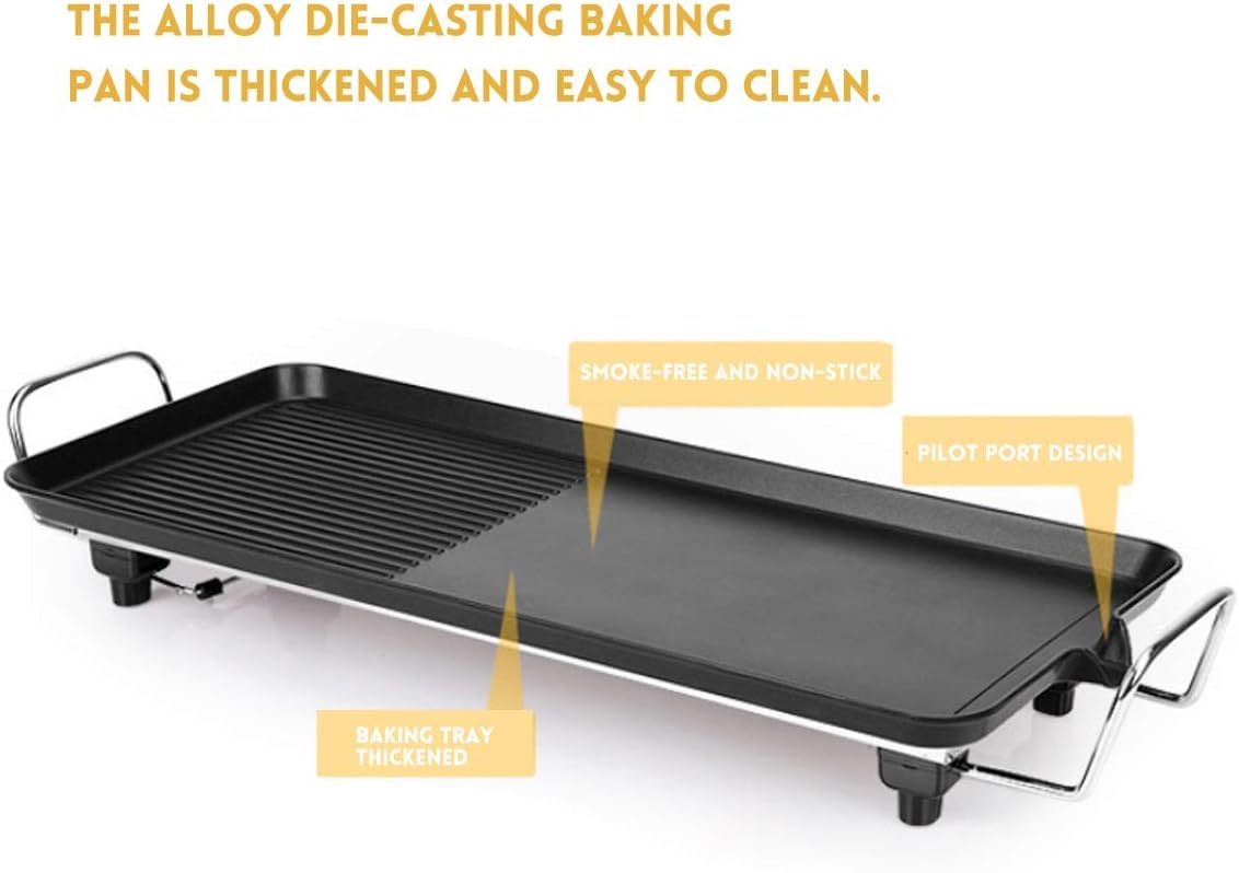 Aluminum Electric Grills Indoor Korean Bbq Grill Ceramic Smeless Non Stick Less Electric Griddles Indoor BBQ