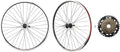 CyclingDeal MTB Bicycle Double Wall Rims 26' Wheelset - Front & Rear Mountain Bike Wheels - Compatible with Shimano MF-TZ500 Freewheel
