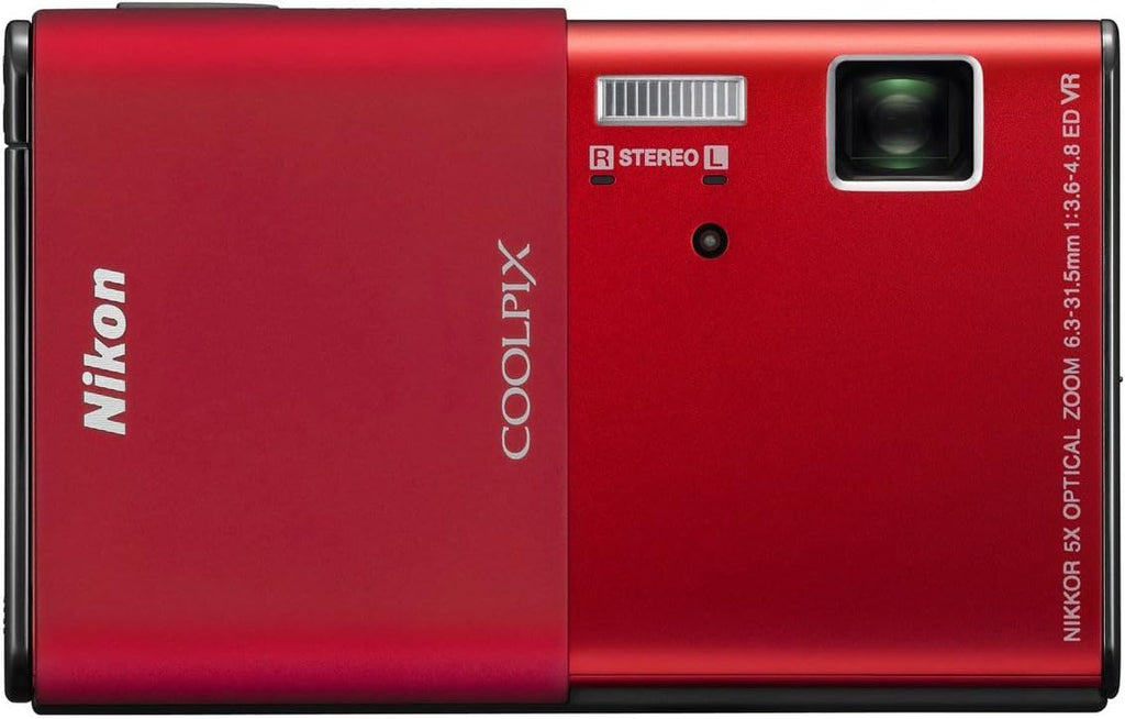 Nikon Coolpix S80 14.1 MP Digital Camera with 3.5-Inch OLED Touchscreen and 5x Wide-Angle Zoom Nikkor ED Lens (Red)