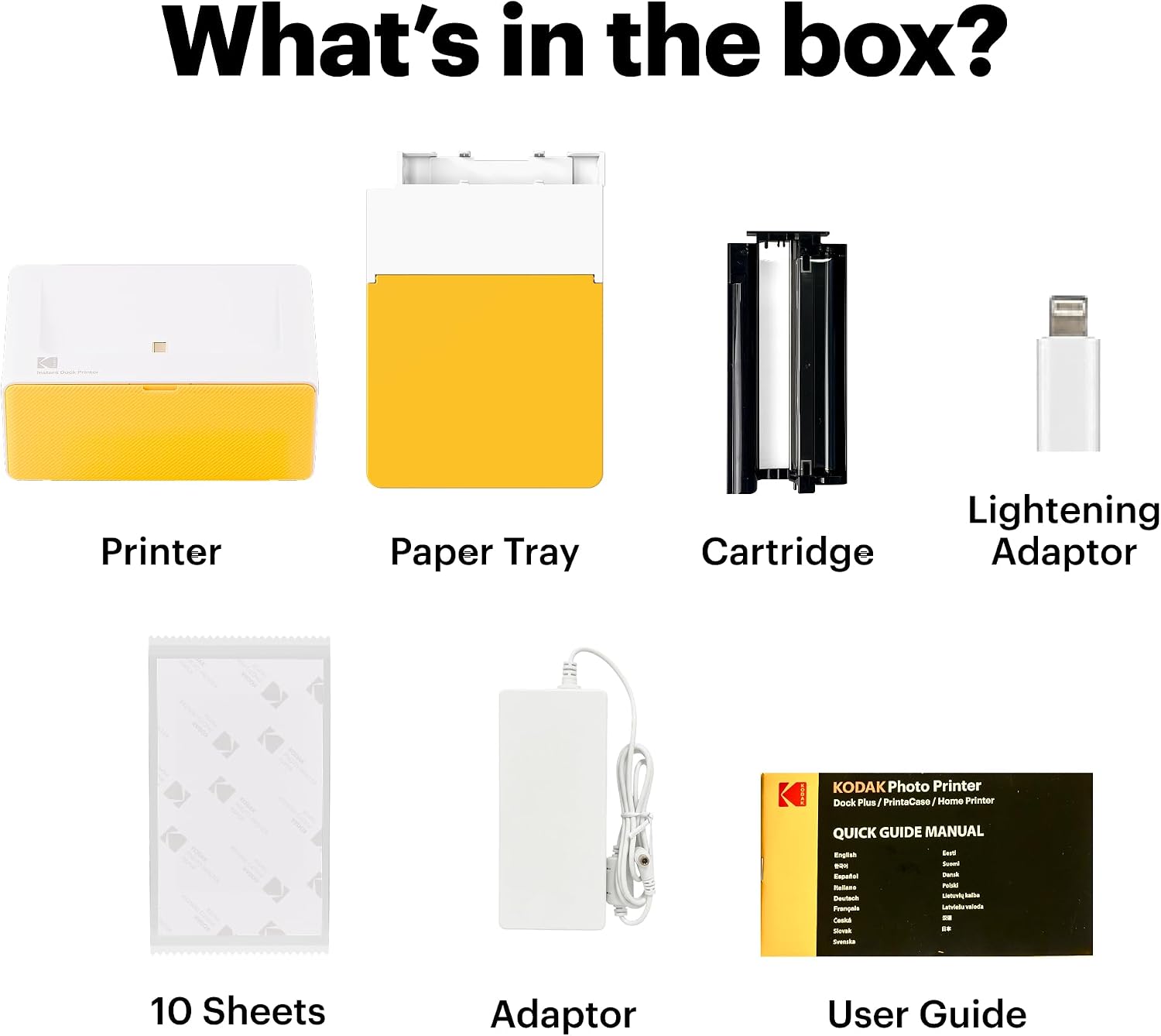 KODAK Dock Plus 4x6'' Photo Printer, 10 Sheets, Docking & Bluetooth Smartphone Printer for iPhone & Android, Instant Color Prints, 4PASS Dye Sublimation