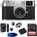 FUJIFILM X Half Digital Camera Bundle, Includes: SanDisk 64GB Extreme PRO SDXC Memory Card, Spare Battery and More (6 Items) (Silver)