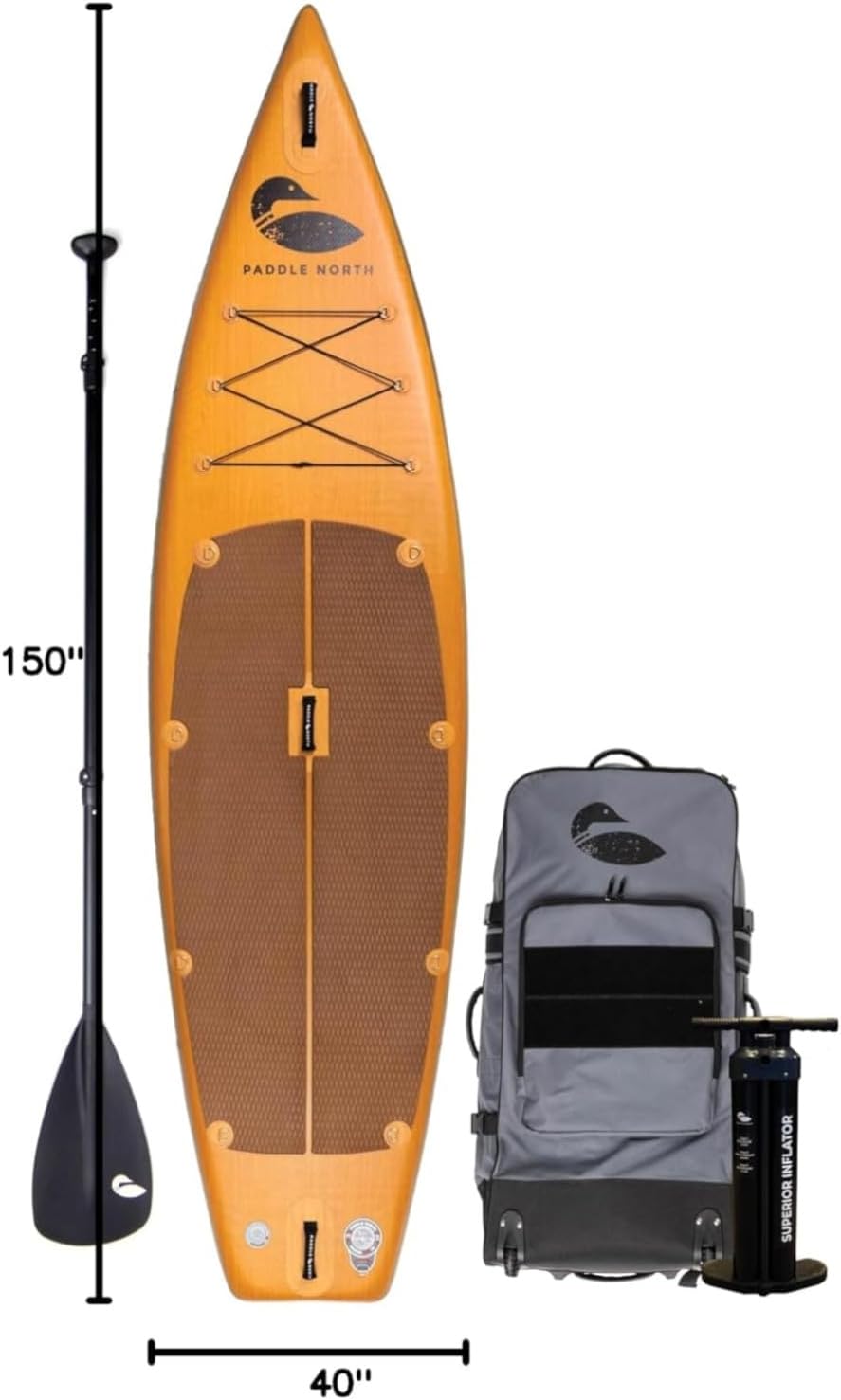 Paddle North 12'6' PORTAGER XL Inflatable Stand-Up Paddle Board - Full iSUP Kit Included (Pump, Carrying Bag, Fin, Adjustable Paddle) - Stable & Versatile for 2-Person Use - Supports up to 650 lbs