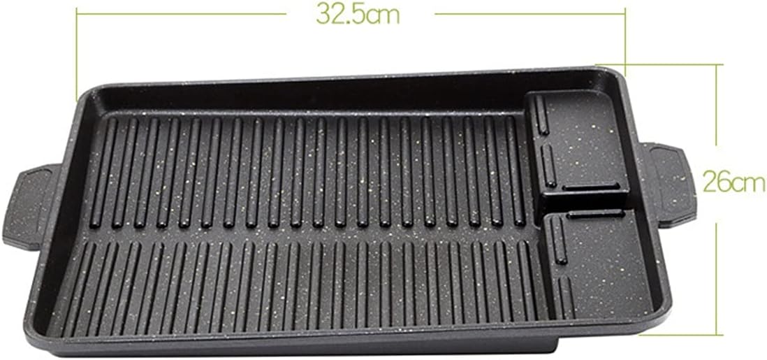 Portable Korean BBQ Grill Pan Non-Stick Charcoal Grill Plate Butane Gas Stove Cooker Party Picnic Terrace Beach Barbecue Tray