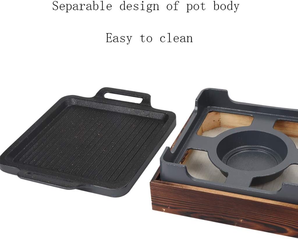 BBQ Barbeque Barbecue Grill,Korean Alcohol Barbecue Grill,Non-Stick Grill Fish Pan,Multifunctional,Indoor and Outdoor,3 Size (Size : 30.5cm30.5cm)