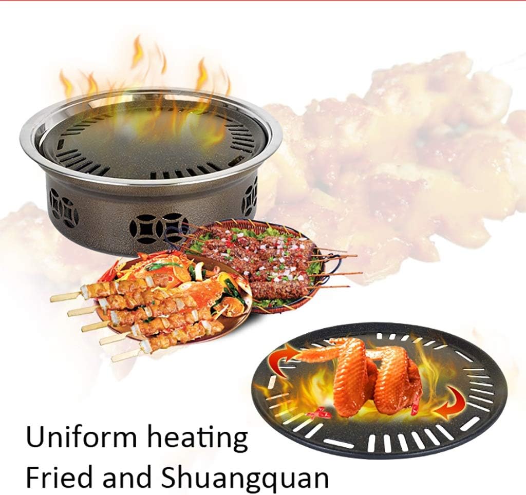 BBQ Barbeque Barbecue Grill,Korean Charcoal Smoke-Free Barbecue Grill,Uniform Heating,Outdoor Portable Barbecue Grill,3 Styles (Color : C)