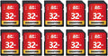 GIGASTONE 32GB SD Card 10-Pack UHS-I U1 Class 10 SDHC Memory Card High-Speed Full HD Video Compatible with Canon Digital Camera, SPYPOINT TACTACAM WOSPORTS Trail Camera, with 10 Mini Cases