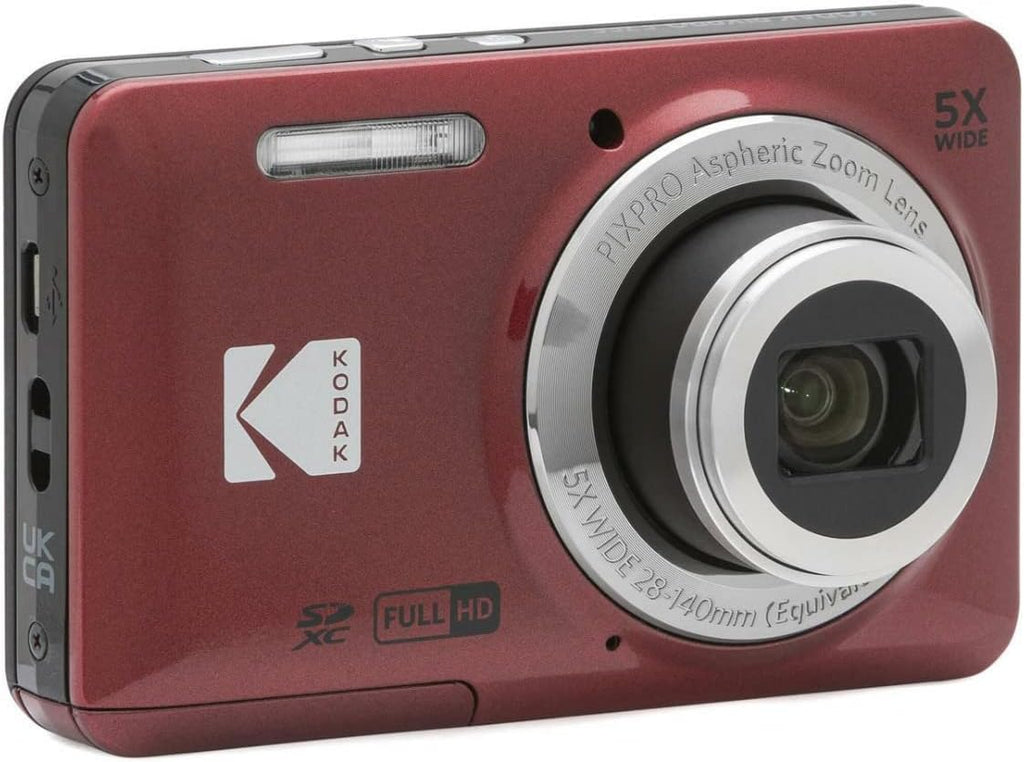 Kodak PIXPRO Friendly Zoom FZ55 Digital Camera (Red) with Hard Case and 32GB SD Card Bundle (3 Items)