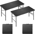 4 Ft Plastic Folding Table,Heavy Duty Portable Table for Indoor & Outdoor,Wood Grain Desktop & 350lbs Weight Capacity,Premium Solutions for Camping,Picnic,BBQ and Party