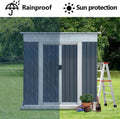 6' x 4' Outdoor Metal Storage Shed Outdoor Shed Galvanized Steel Garden Shed with Sliding Door and Window for Ventilation Storage Sheds House for Backyard Garden（Grey）