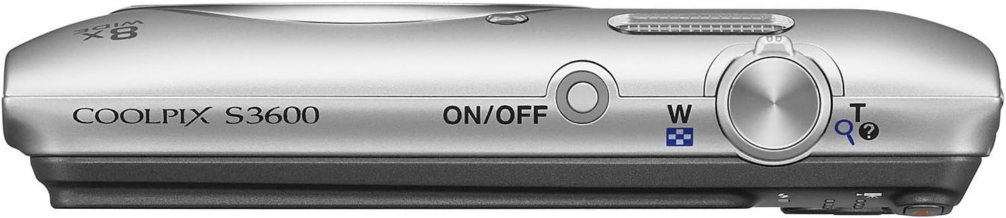 Nikon COOLPIX S3600 20.1 MP Digital Camera with 8x Zoom NIKKOR Lens and 720p HD Video (Silver) (Renewed)