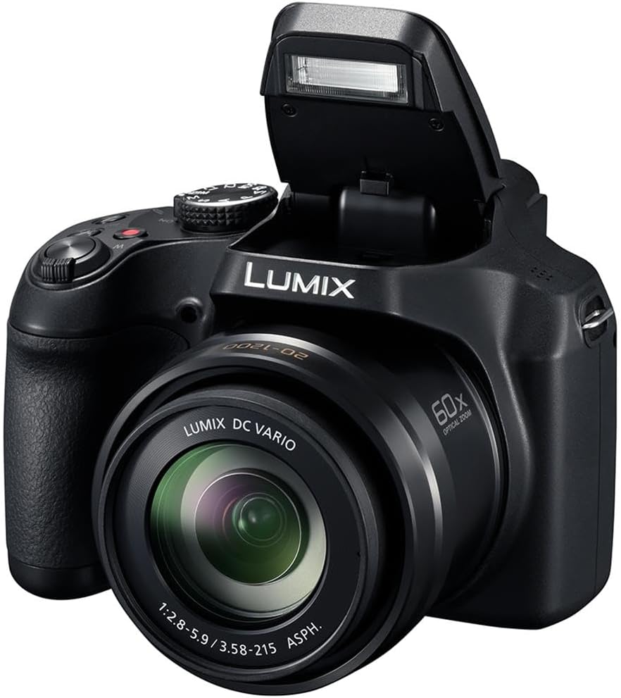 Panasonic LUMIX FZ80D 18.1MP Digital Camera | 4K Video, 60x Optical Zoom Point & Shoot | Bundle w/ 32GB SD Card, Shoulder Bag, Software Kit | Panasonic 1-Year Limited Warranty