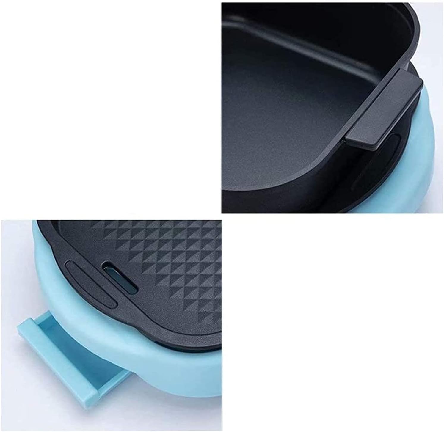 Indoor Korean Barbecue Grill BBQ Hotpot Electric Hot Pot Grill Indoor 1600W 2 in 1 Smokeless Grill and Hot Pot Korean BBQ Grill and Indoor Barbecue Grill,Blue,65 * 15Cm,Portable Nonstick Griddle