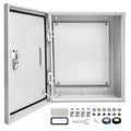 Outdoor Electrical Box 24x 24 x 8''D NEMA 4X Enclosure Steel Box, Waterproof & Dustproof Outdoor/Indoor Lockable Electrical Junction Box, with Mounting Plate
