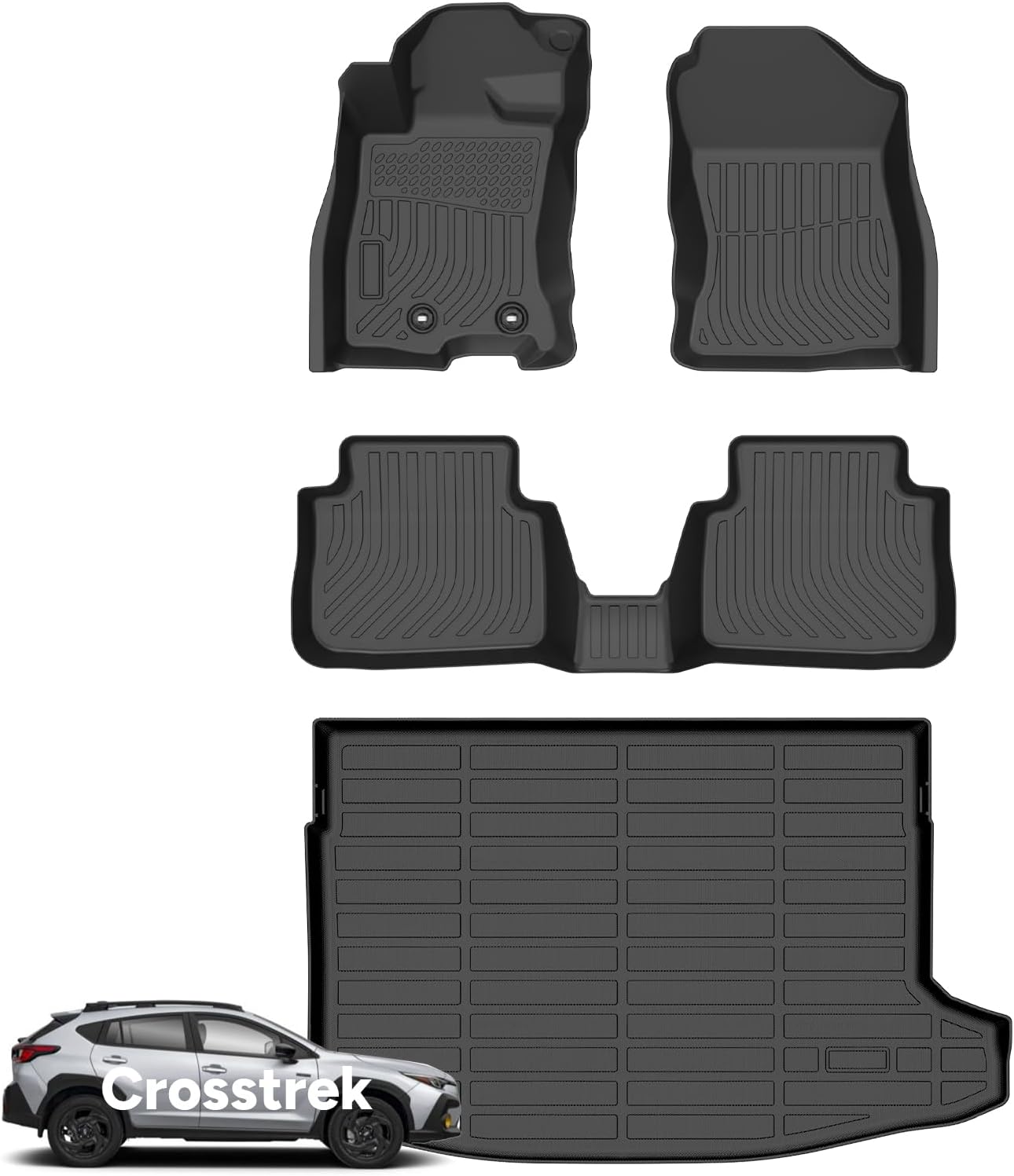 Wayhigh® Floor Mats & Cargo Liner for Subaru Crosstrek Hybrid 2026 All Weather TPE Car Mats Waterproof Heavy Duty Floor Liners Custom Fit for Crosstrek Accessories