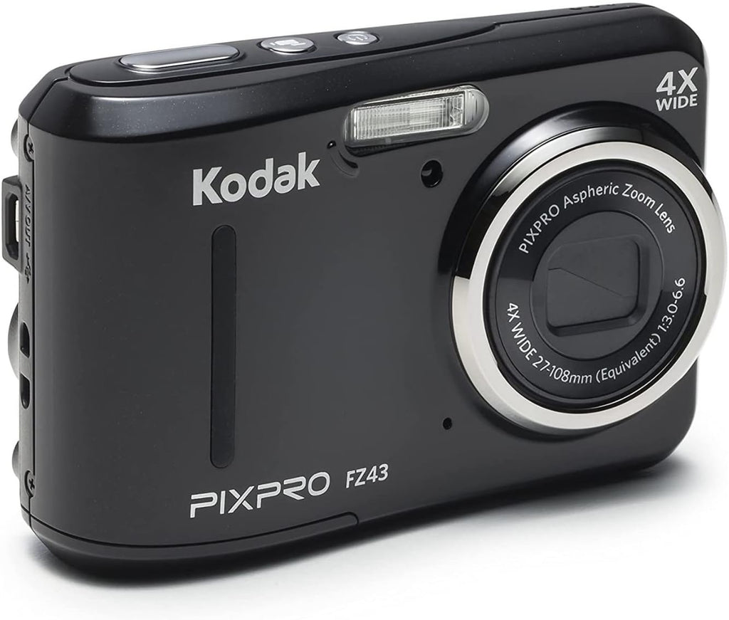 Kodak PIXPRO FZ45 Friendly Zoom Digital Camera (Black) Bundle with Photography Cleaning Kit, Camera Case, 32GB Memory Card and High-Performance Ultra Alkaline AA Batteries (20-Pack) (8 Items)