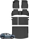 Wayhigh® Floor Mats and Cargo Mat with Seatback Cargo Set for Buick Encore GX AWD 2026-2020 Preferred/Select/Essence(Cargo Tray in Upper Deck Position) All Weather TPE Car Mats Floor Liners