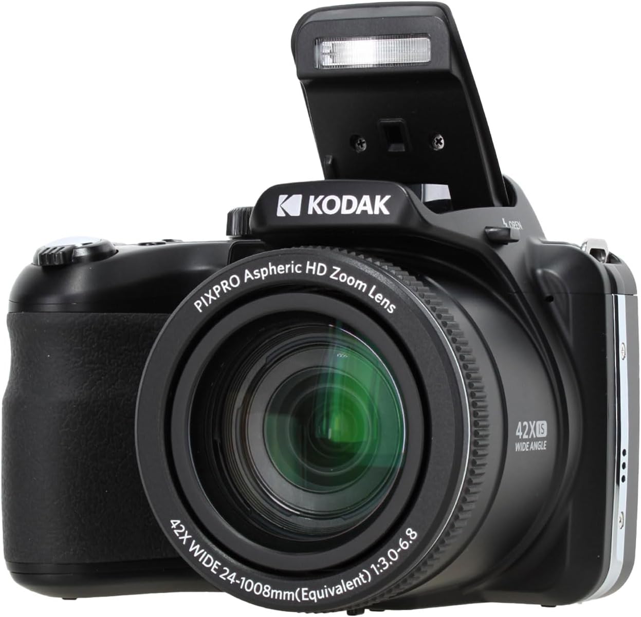 Kodak PIXPRO AZ425 20MP Vlogging Digital Camera (Black) 42X Optical Zoom, 24mm Wide Angle Lens Bundle with 64GB Memory Card + Vlogger Tripod + Bag + More Vlog Accessories