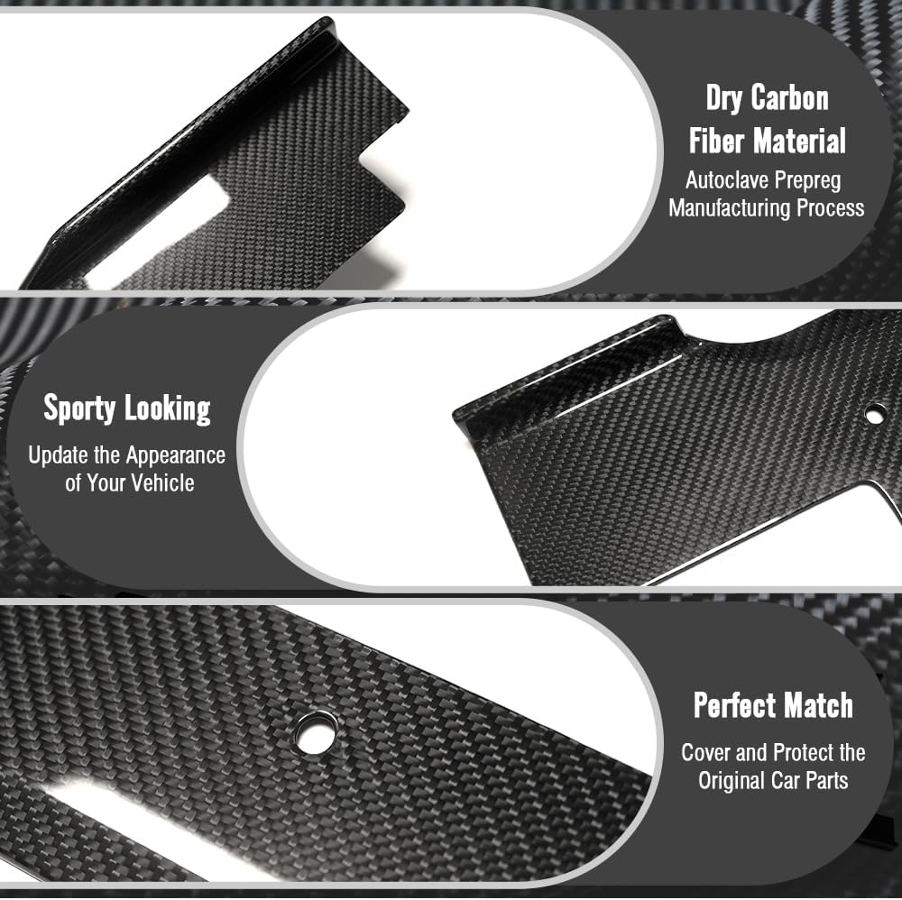 Dry Carbon Fiber Side Skirt Replacement for Hyundai Ioniq 5 NE N Line SE SEL XRT Limited 2022 2023 2024 2025 Aftermarket Rocker Panel Guard (Glossy Carbon)