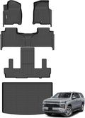 Binmotor-Floor Mats & Cargo Liner for 2021-2026 Chevy Suburban/GMC Yukon XL-7Seater (with 2nd Row Bucket Seat), All Weather Car Floor Mats Accessories for GMC Yukon XL