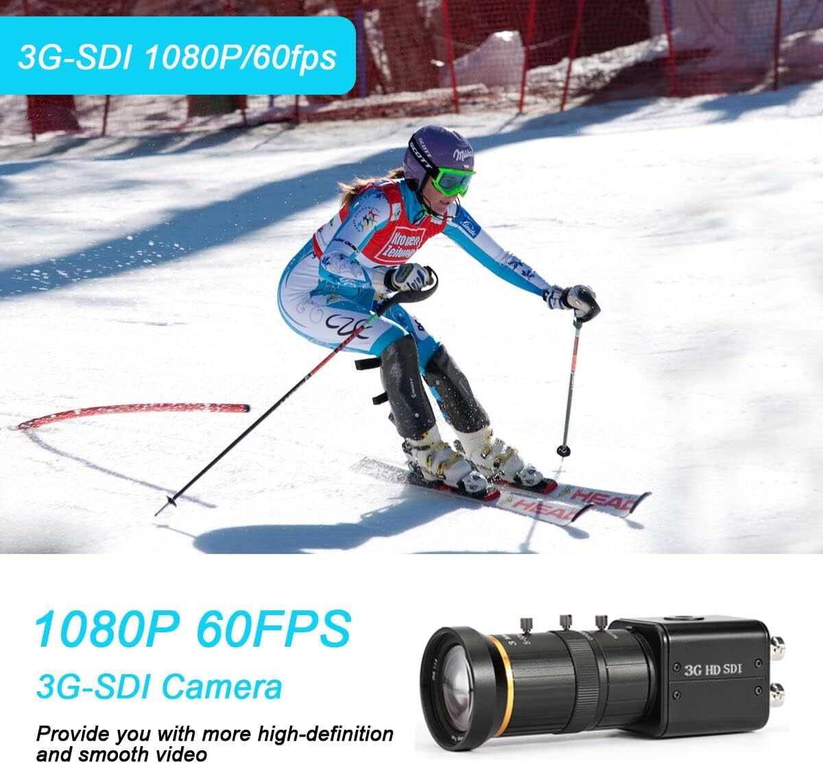 3G-SDI HD Camera 1080@60/50/30/25P,1080@60/50i HD Digital CCTV Security Camera, 1/2.8' High Sensitivity CMOS 5-50mm Manual Varifocal 3MP Lens,DC12V Adapter Free Click Below Extra Saving
