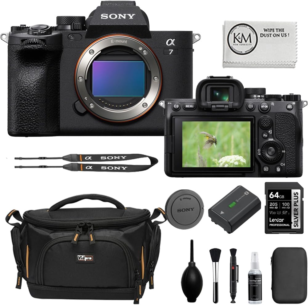 Sony a7 IV Full-Frame Mirrorless Camera + 64GB Memory Card SDXC UHS-I V30 Card + Camera Bag