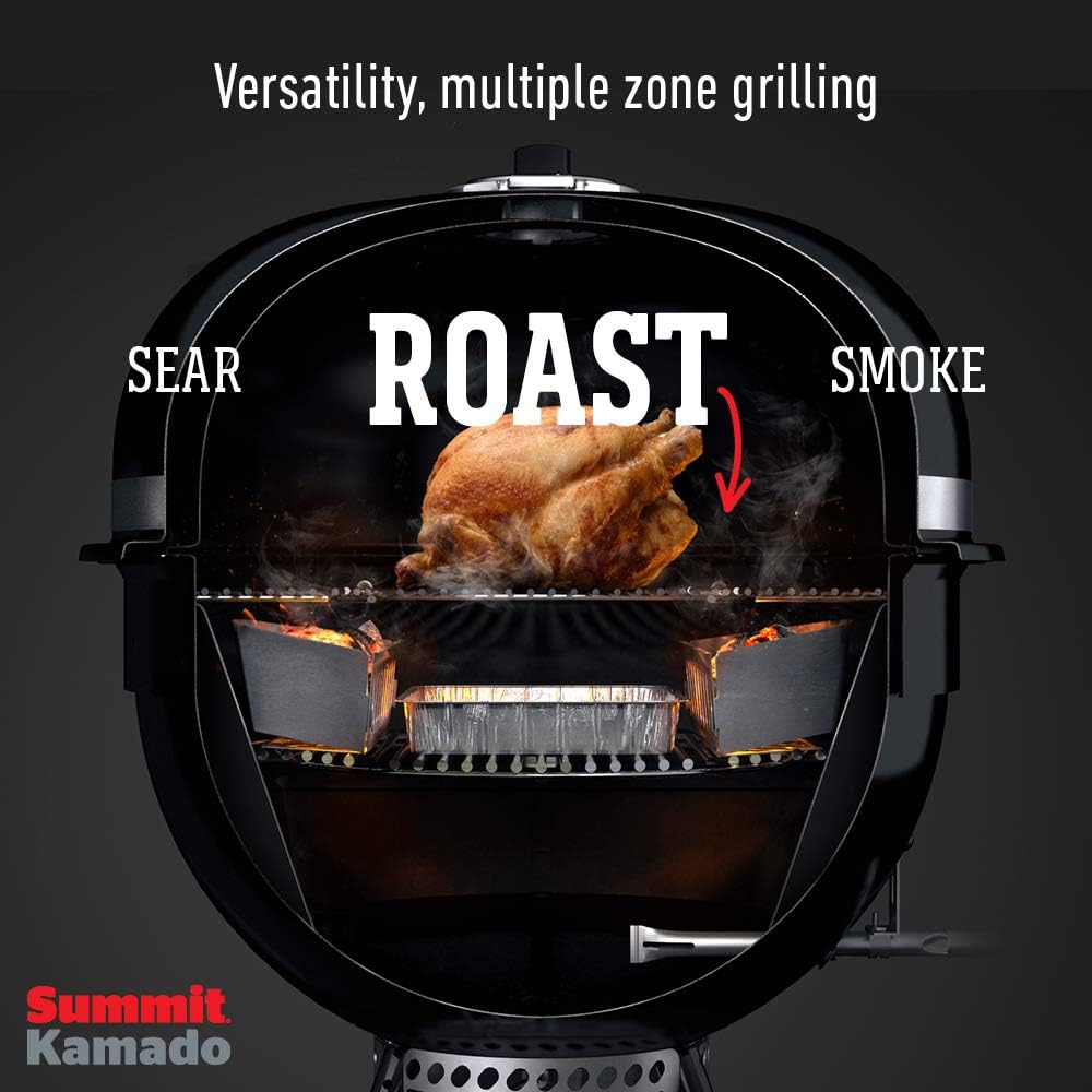 Weber Summit® Kamado S6 Charcoal Grilling Center, Black – Dual‑Walled Insulated Steel Kamado with 24' Cooking Area, Porcelain‑Enameled Kettle & One‑Touch Cleaning System