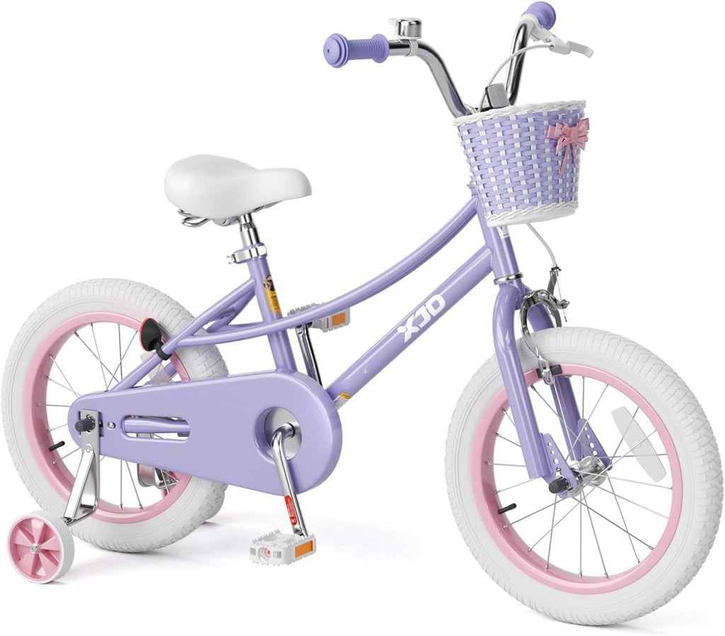 XJD Girls Bike for 2-12 Years Old Kids 12 14 16 20 Inch Toddler Bike,Retro Style Kids Bike with Training Wheels, 20 Inch Girl Bicycle with Kickstand