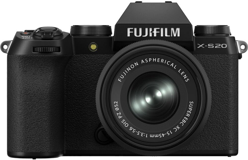 FUJIFILM X-S20 Digital Camera with 15-45mm Lens Bundle, Includes: Spare Fujifilm NP-W235 Battery, SanDisk 256GB Extreme PRO SDXC Memory Card and More (7 Items)