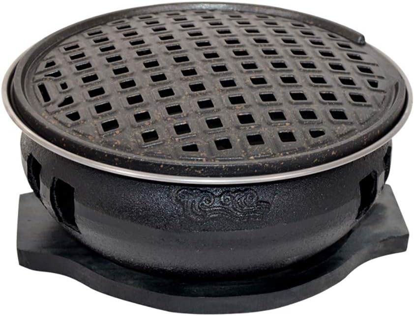 Portable BBQ Grill, Korean BBQ Grill Cast Iron 31cm x 13.5cm 5-10 People Indoor Outdoor Pack of 11 Multicolor(F)