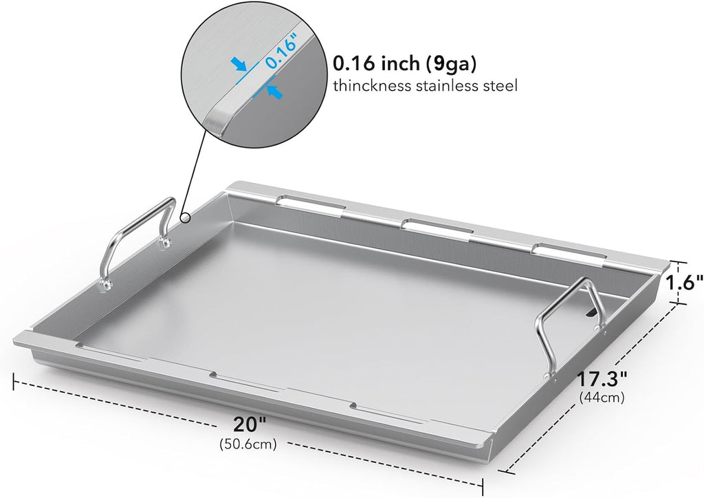 Stanbroil Full Size Griddle Insert for Weber Spirit 200 Series Gas Grill, Stainless Steel Flat Top Griddle for Weber Spirit I & II S-210 E-210 E-215 E-220
