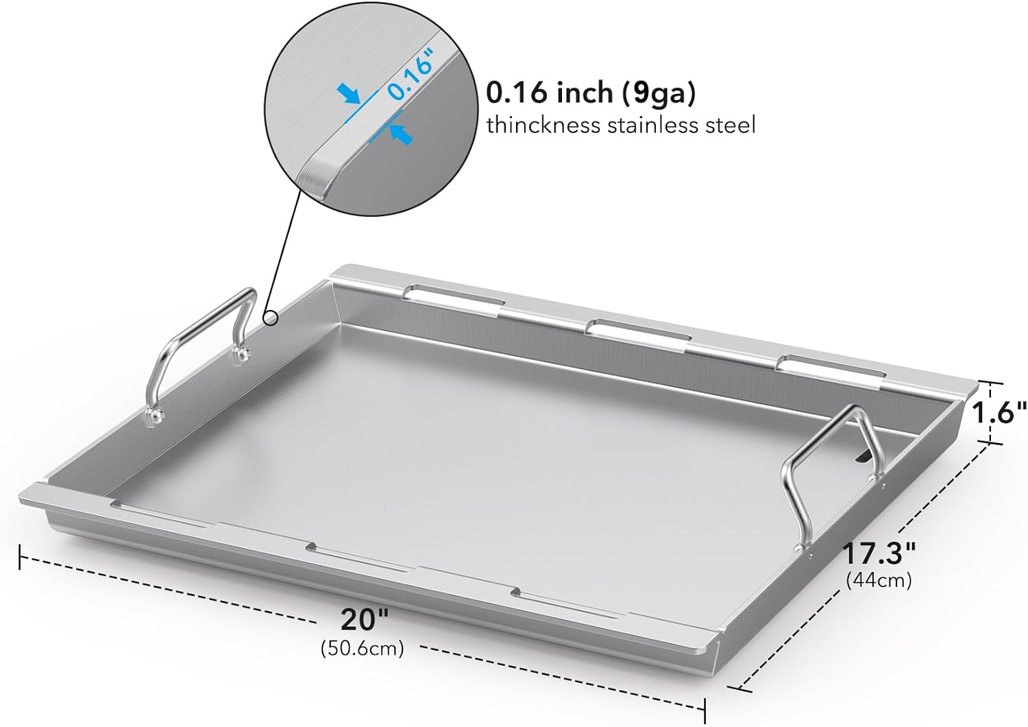 Stanbroil Full Size Griddle Insert for Weber Spirit 200 Series Gas Grill, Stainless Steel Flat Top Griddle for Weber Spirit I & II S-210 E-210 E-215 E-220