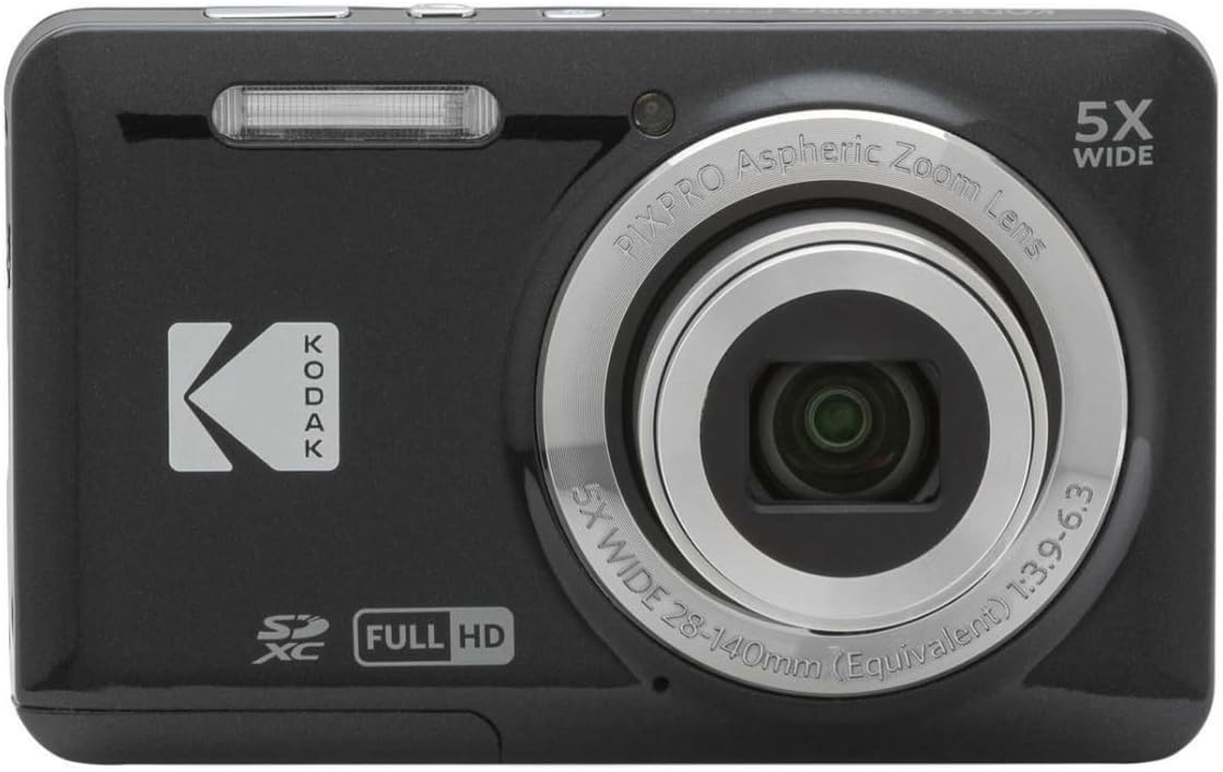 Kodak PIXPRO Friendly Zoom FZ55 Digital Camera (Black) Bundle with Camera Case, 32GB Class 10 UHS-I U1 SDHC Memory Card and USB 2.0 Card Reader (4 Items)