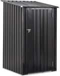3x3 FT Outdoor Storage Shed, Metal Steel Garden Shed with Single Lockable Door, Small Shed Outdoor Steel Utility Tool Shed, Storage House Waterproof for Backyard Patio, Garden, Lawn(Dark Gray)