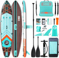 Niphean PRO (Extra Large) Inflatable Paddle Board with Seat, 11'6'/12'6' Stand Up Paddle Board with Pressure Gauge, StabilTrac Fin, Upgraded All-Round/Touring SUP for Adult Adventures, 2+1 Person