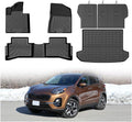 Mixsuper Sportage Floor mats-Floor Mat & Cargo Liner for Kia Sportage (Gas ONLY) 2017-2022,All Weather TPE Rubber Floor Liners Protection for Sportage Accessories,Full Set Anti-Slip Car Mats,Black