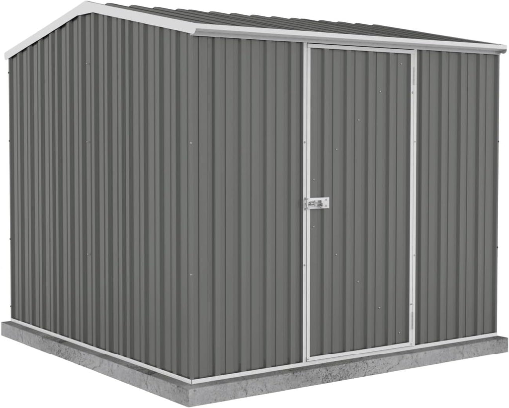 Absco Premier Storage Sheds, 7'x7' Metal Garage, DIY Backyard Shed, Utility Tool Storage, Weather & Wind Resistant Aluminum Panels & Steel Frame, Maintenance-Free, 12 Year Warranty, Woodland Gray