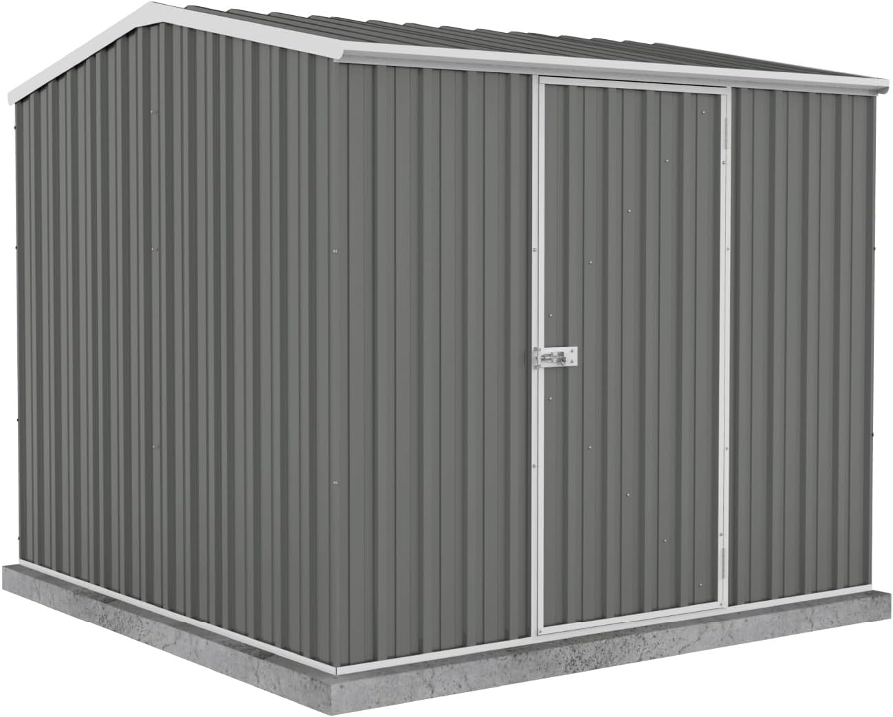 Absco Premier Storage Sheds, 7'x7' Metal Garage, DIY Backyard Shed, Utility Tool Storage, Weather & Wind Resistant Aluminum Panels & Steel Frame, Maintenance-Free, 12 Year Warranty, Woodland Gray