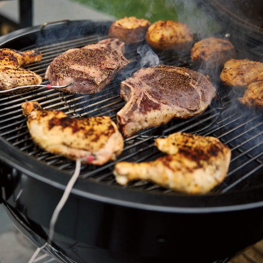 Weber Summit® Kamado S6 Charcoal Grilling Center, Black – Dual‑Walled Insulated Steel Kamado with 24' Cooking Area, Porcelain‑Enameled Kettle & One‑Touch Cleaning System