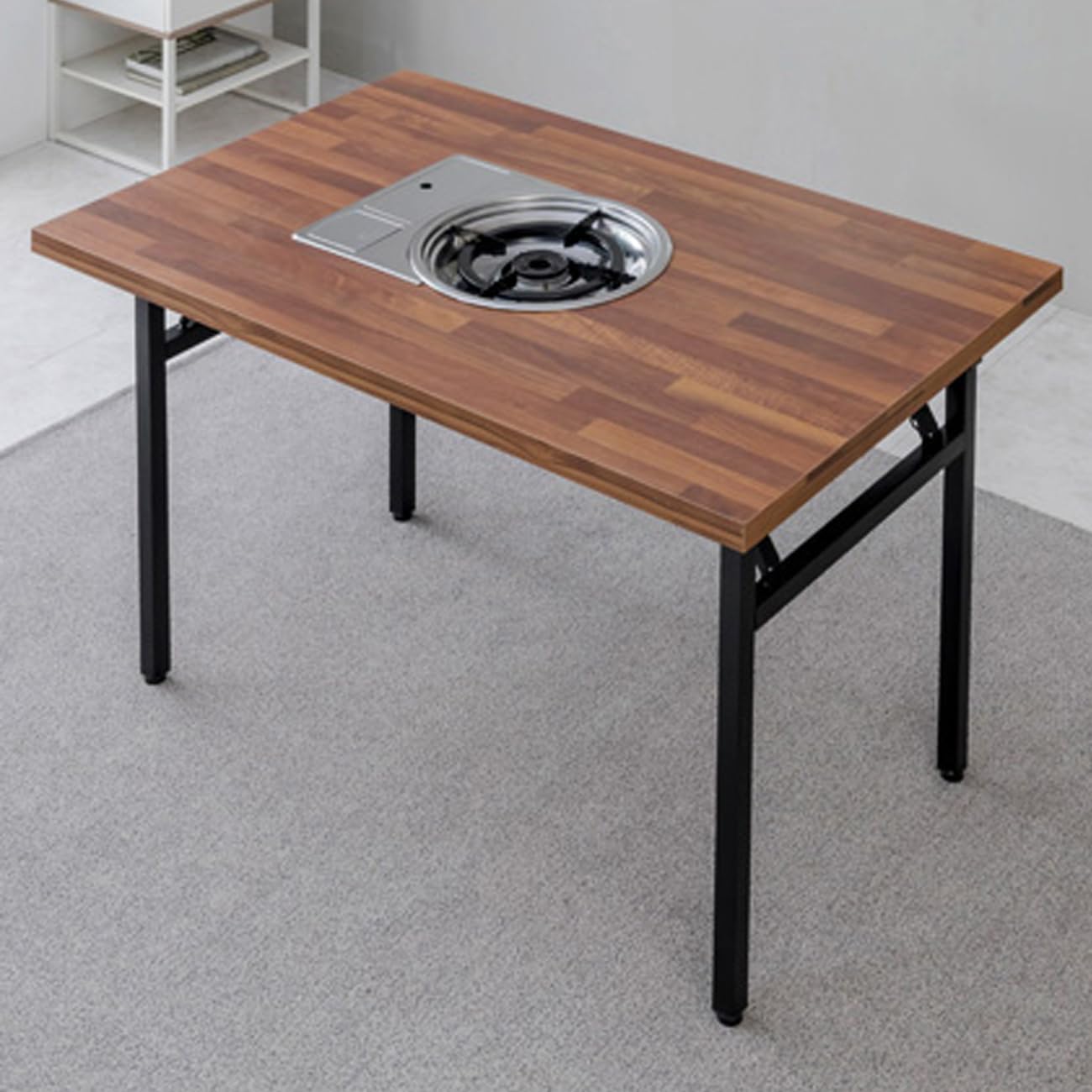 Korean BBQ Table, K BBQ, Korean high Meat Grill, Household Restaurant Folding Table(Merbau)