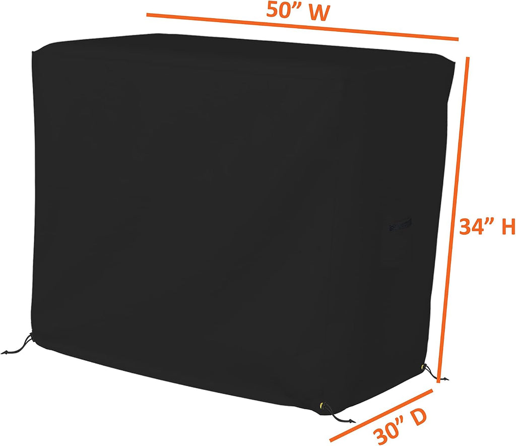 Covers & All Bar Cart Cover 18 Oz Waterproof 100% Weather Resistant cart Cover with Air Pockets & Drawstring for Sung Fit (34' H x 50' W x 30' D, Black)