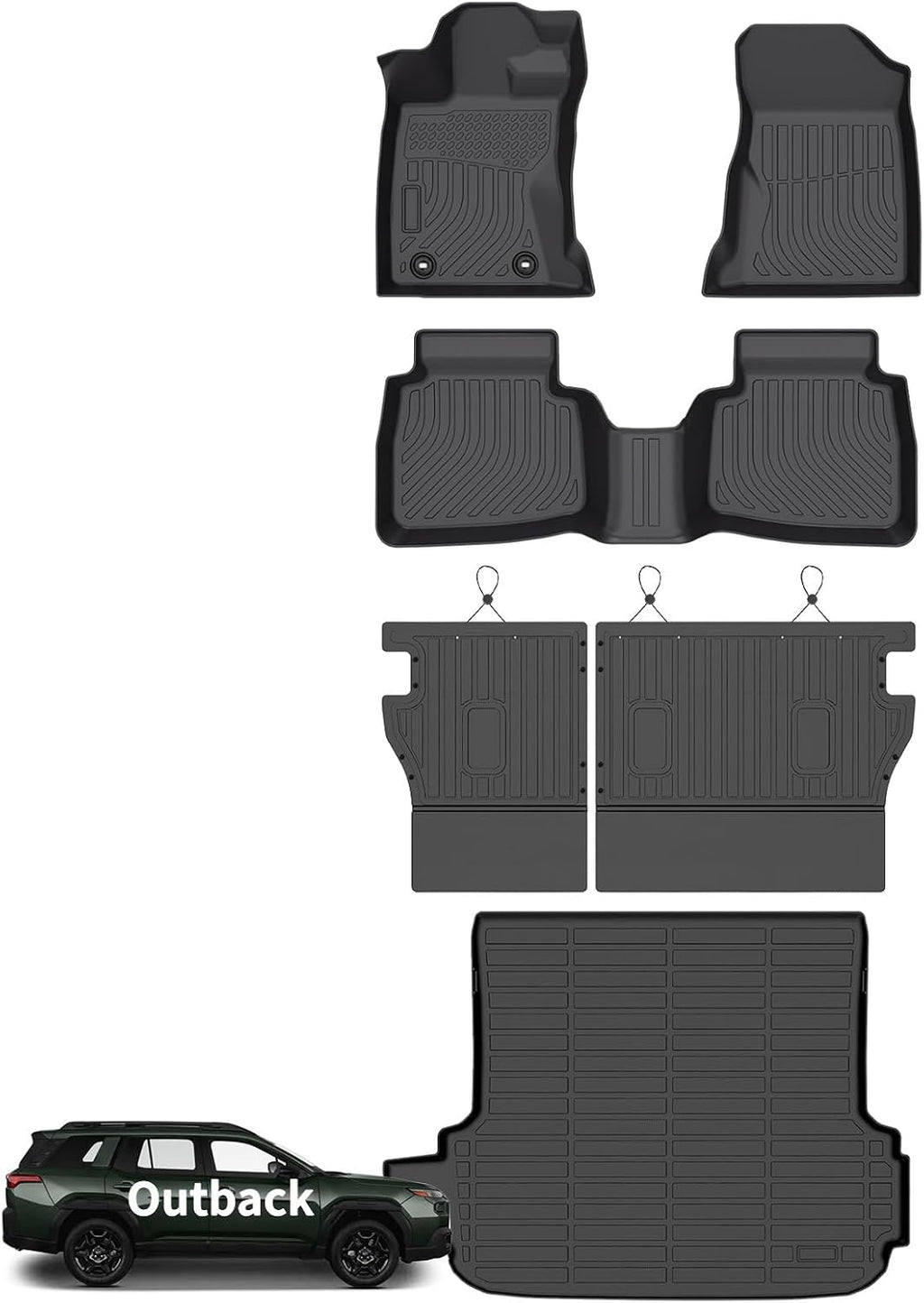 Wayhigh® Floor Mats & Backseat Cargo Liner for Subaru Outback 2026, All Weather TPE Car Mats Waterproof Heavy Duty Floor Liners, Floor Mats Custom Fit for Outback Accessories